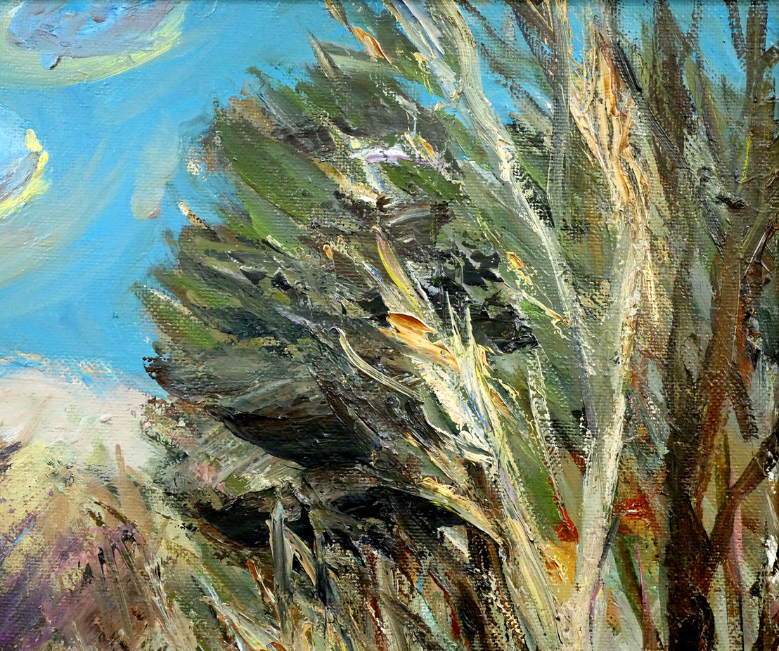 木島務「釧路川」油絵・P10号 拡大画像2