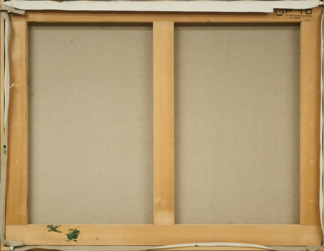 木島務「釧路川」油絵・P10号 キャンバス裏側画像