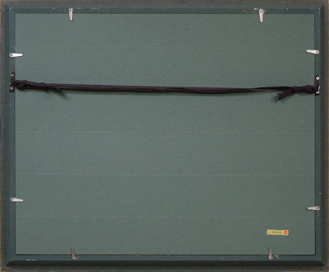 木嶋良治「冬の日(小樽運河)」油絵・F4号 額縁裏側画像