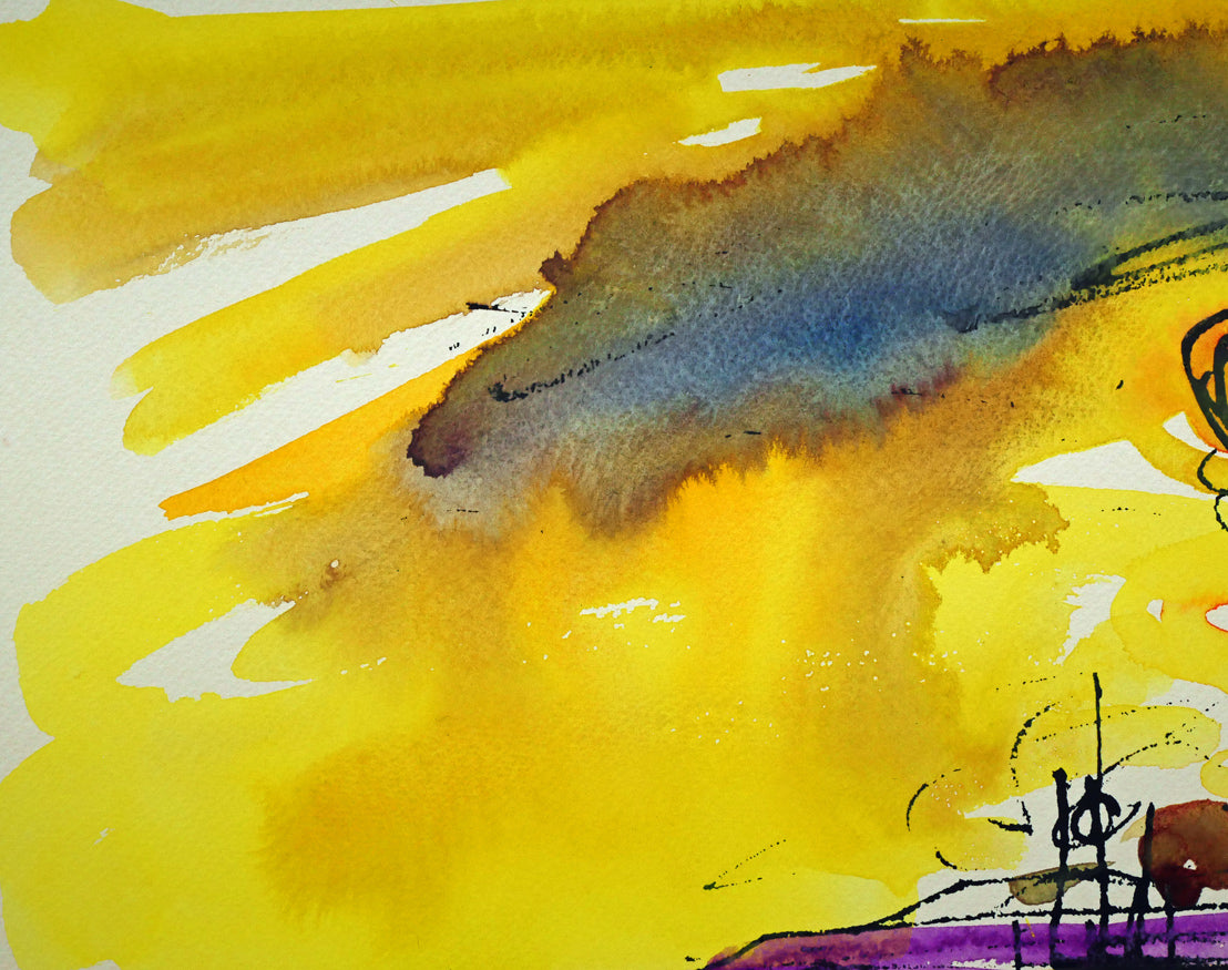 木島務「釧路港(カレンダー)」シルクスクリーン版画に手彩色 拡大画像1