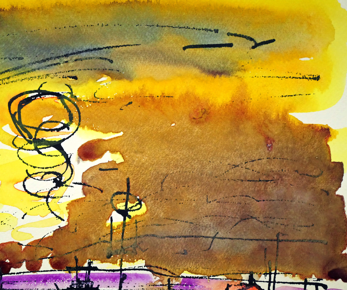 木島務「釧路港(カレンダー)」シルクスクリーン版画に手彩色 拡大画像2