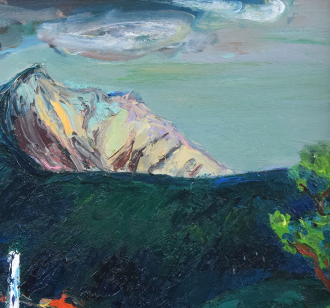 木島務「摩周湖」油絵・F15号 拡大画像3