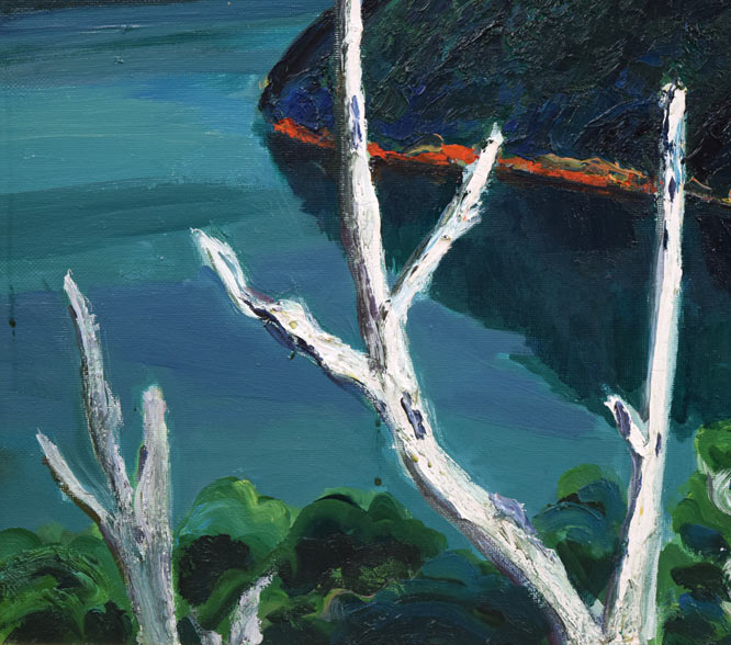 木島務「摩周湖」油絵・F15号 拡大画像4