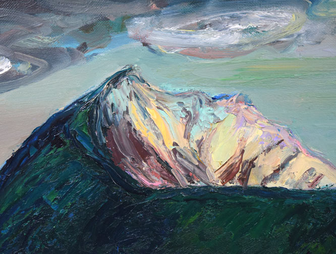 木島務「摩周湖」油絵・F15号 拡大画像2