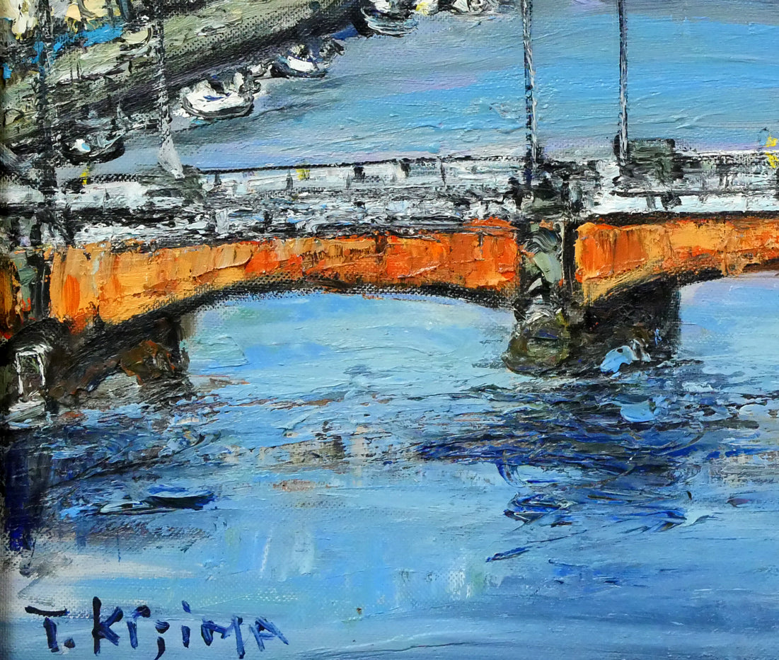 木島務「釧路幣舞橋」油絵・F8号 拡大画像3