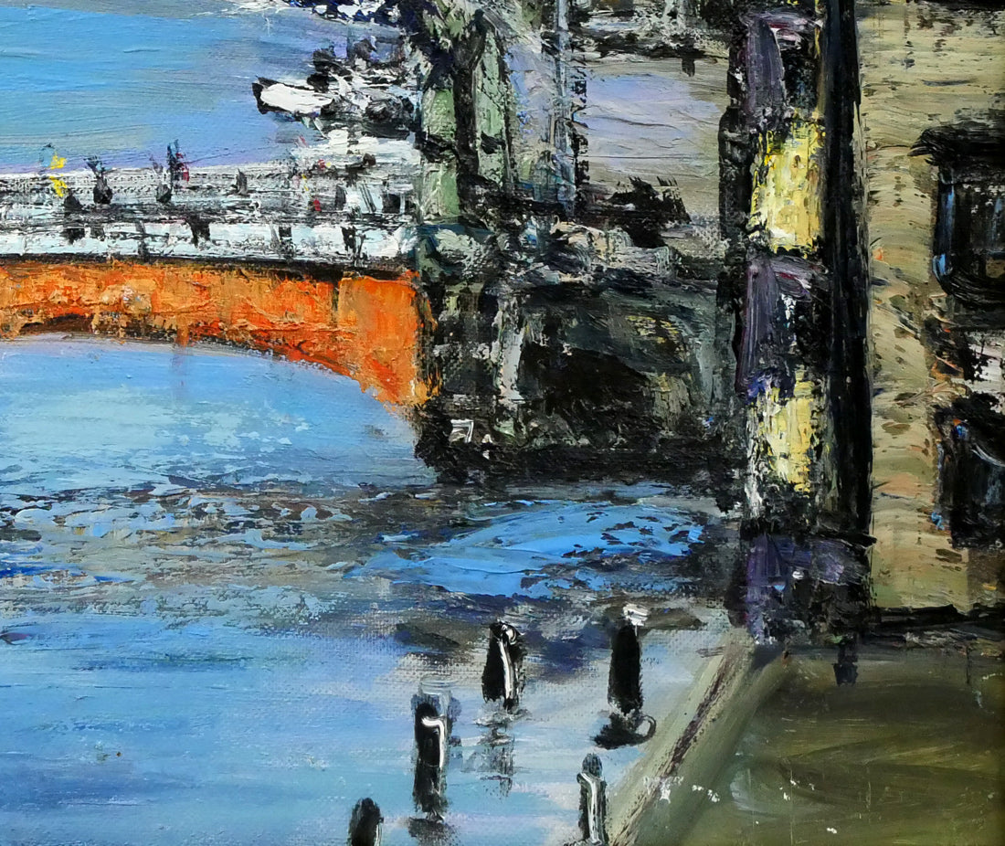 木島務「釧路幣舞橋」油絵・F8号 拡大画像4