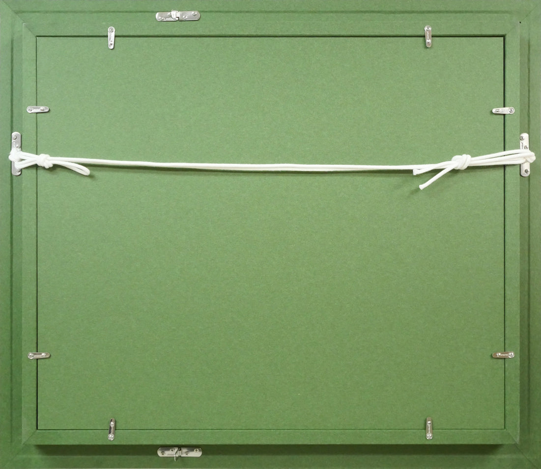 木島務「釧路幣舞橋」油絵・F8号 額縁裏側画像