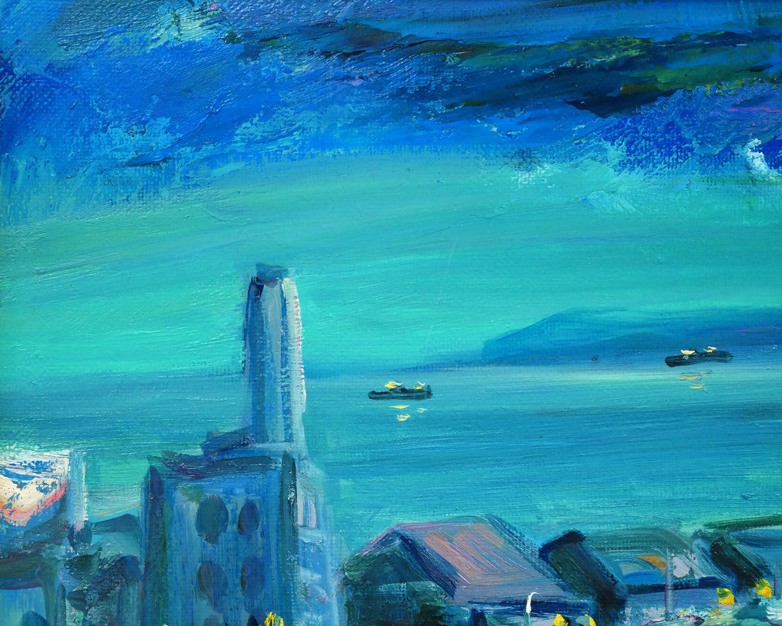 木島務「幣舞橋 (釧路)」油絵・F8号 拡大画像1