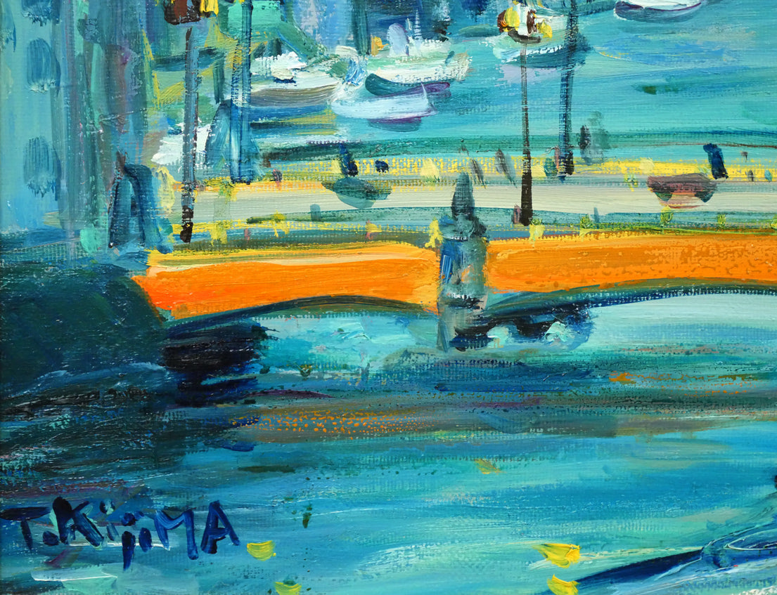 木島務「幣舞橋 (釧路)」油絵・F8号 拡大画像3