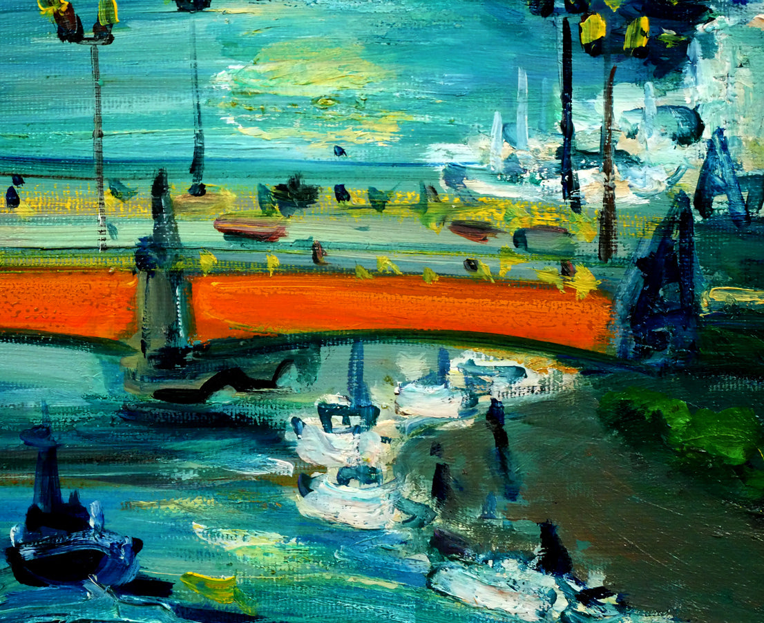 木島務「幣舞橋 (釧路)」油絵・F8号 拡大画像6