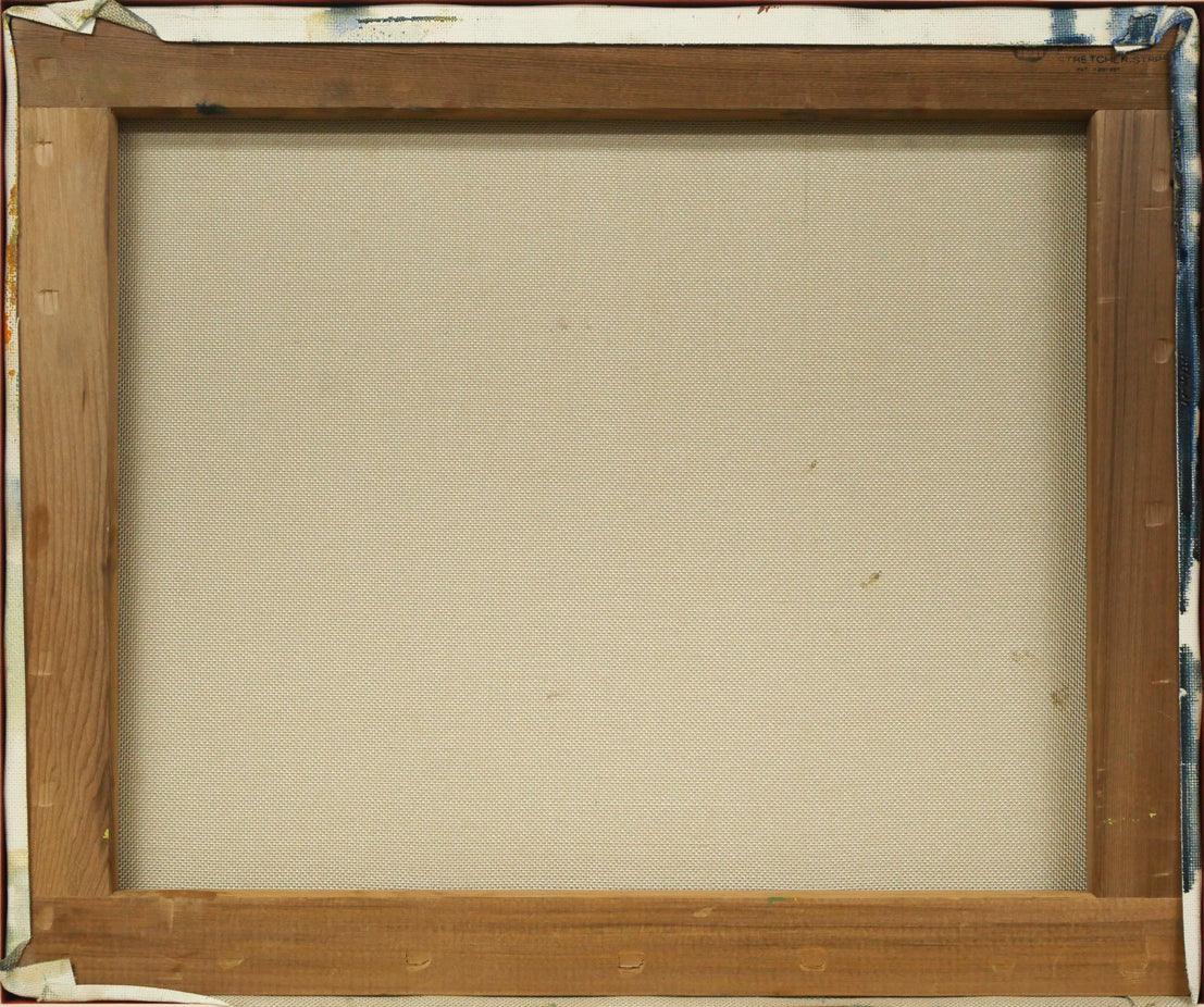 木島務「幣舞橋 (釧路)」油絵・F8号 キャンバス裏側画像