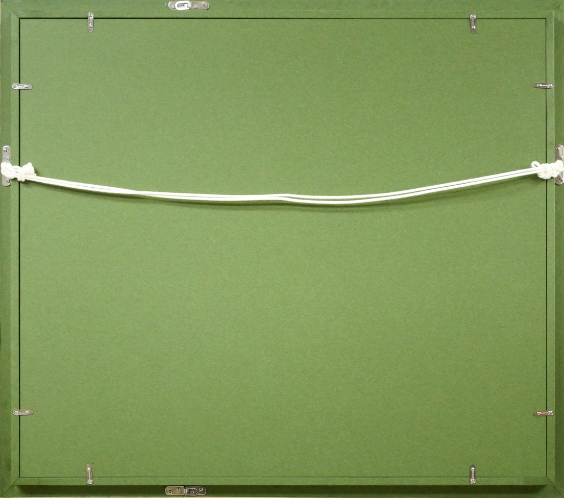 木島務「オホーツク流氷(知床連山)」油絵・F8号 額縁裏側画像