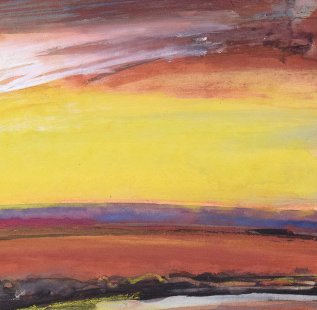 木島務「秋深し釧路湿原」水彩画・色紙 拡大画像3