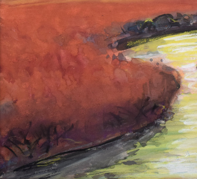 木島務「秋深し釧路湿原」水彩画・色紙 拡大画像5