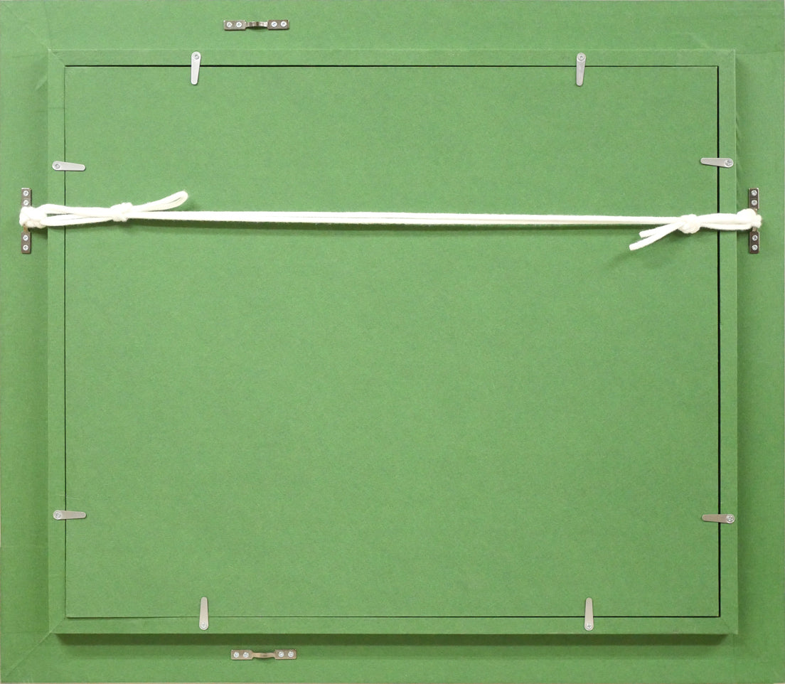 菊地又男「アマリリス」油絵・F8号 額縁裏側画像