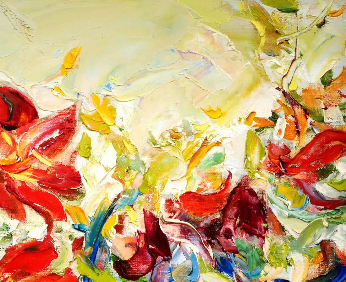 菊地又男「アマリリス」油絵・F8号 拡大画像3