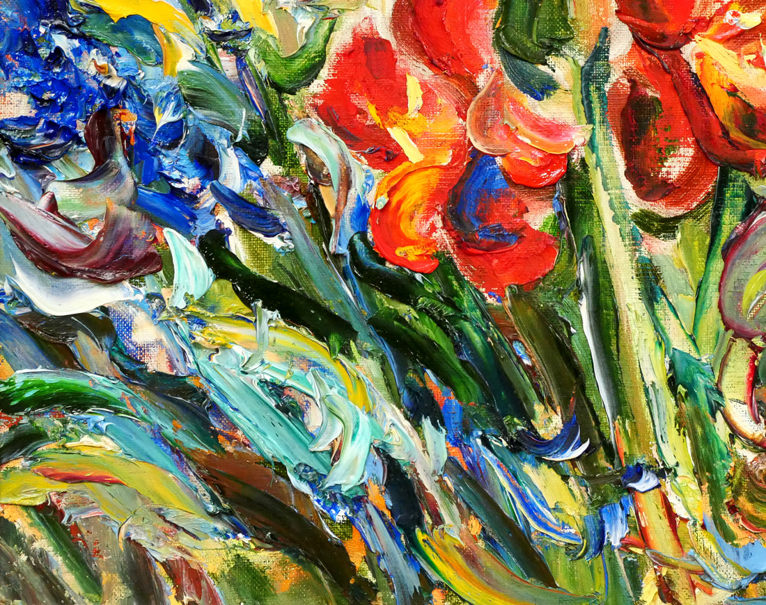 菊地又男「アマリリス」油絵・F8号 拡大画像4