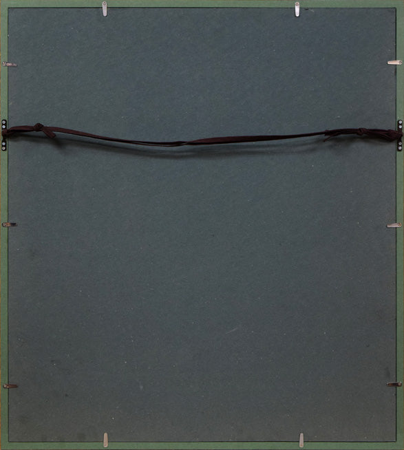 菊地精二「椿」油絵・F8号 額縁裏側画像