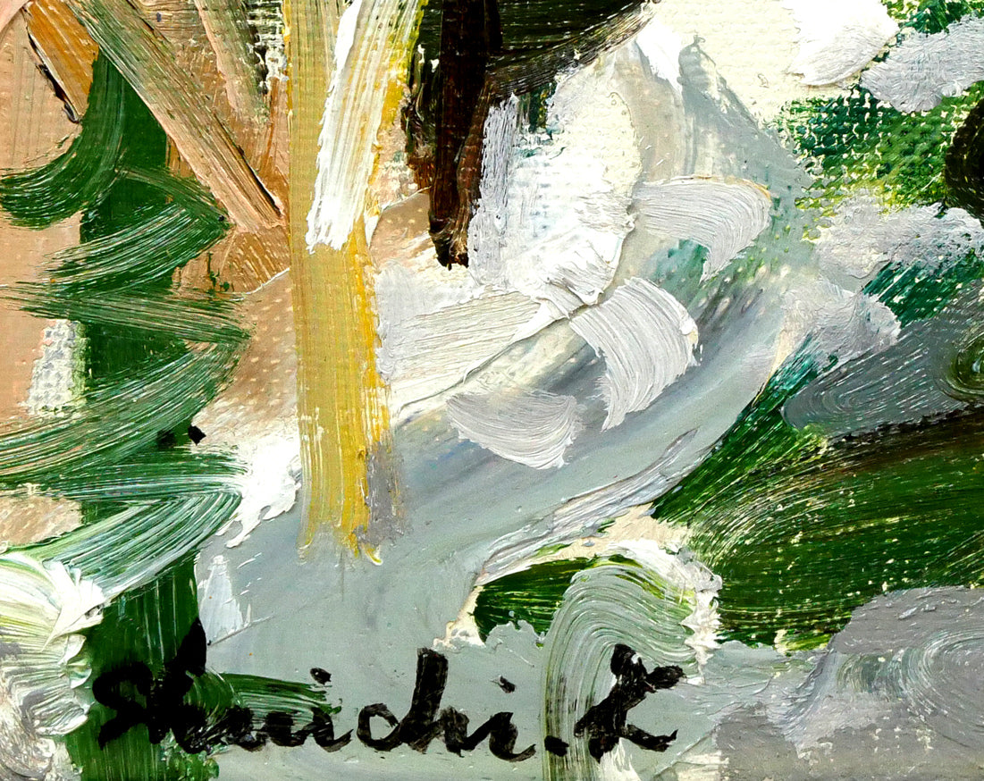 菊地秀一「早春の大雪山」油絵・F8号 サイン拡大画像