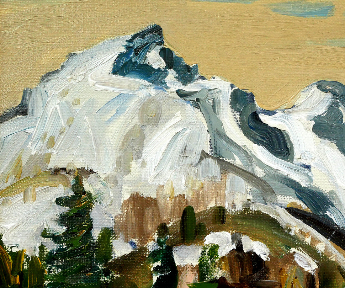 菊地秀一「早春の大雪山」油絵・F8号 拡大画像1