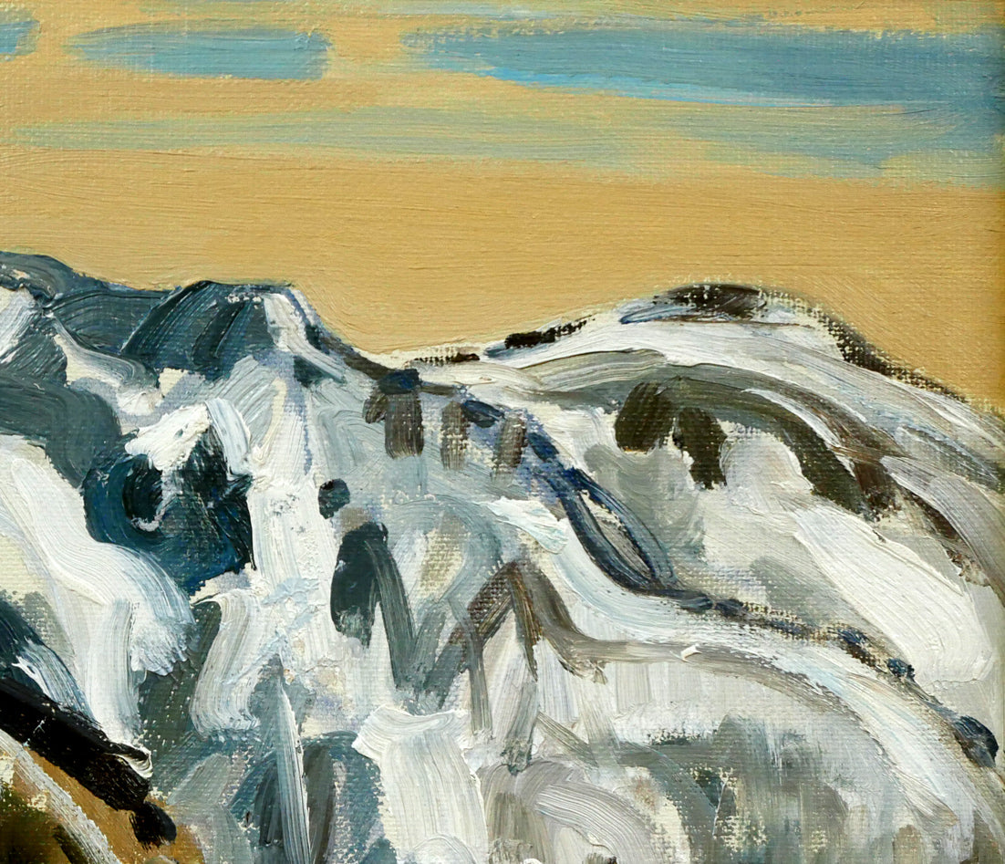 菊地秀一「早春の大雪山」油絵・F8号 拡大画像2