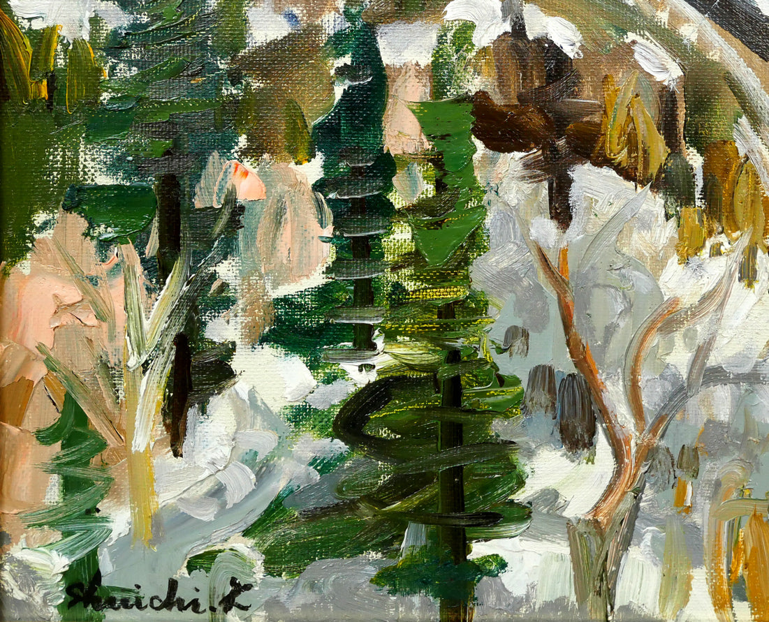 菊地秀一「早春の大雪山」油絵・F8号 拡大画像3