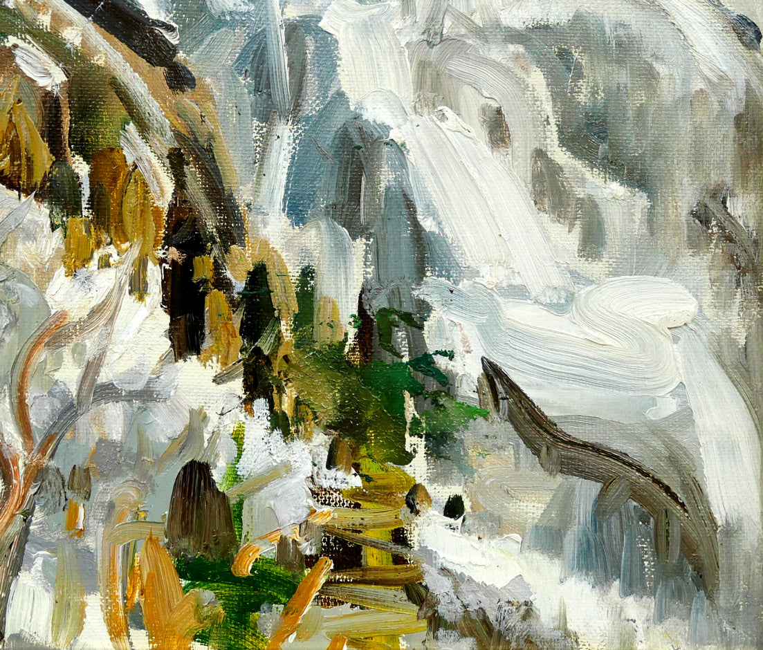 菊地秀一「早春の大雪山」油絵・F8号 拡大画像4