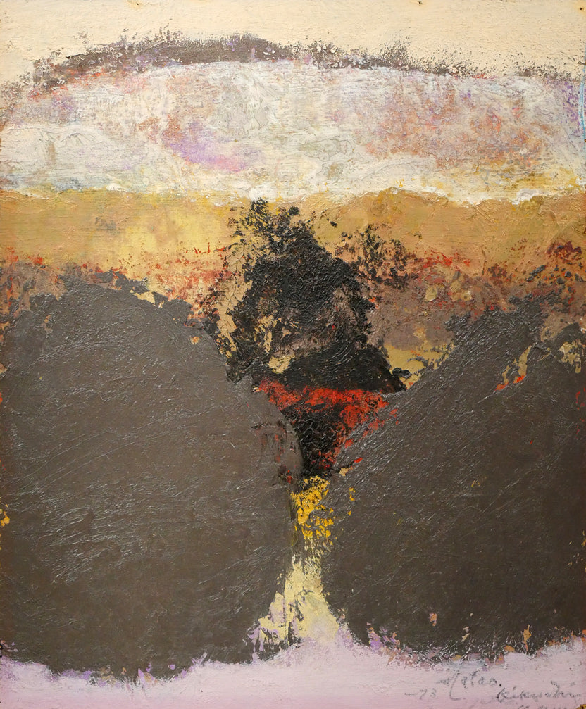 菊地又男「抽象作品」油絵・8号 作品全体画像