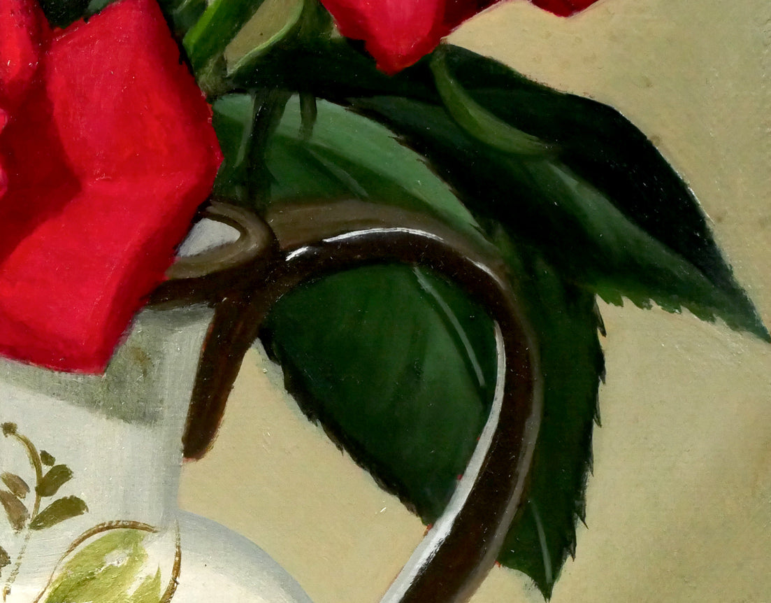 木村優博「バラ」油絵・F3号 拡大画像4