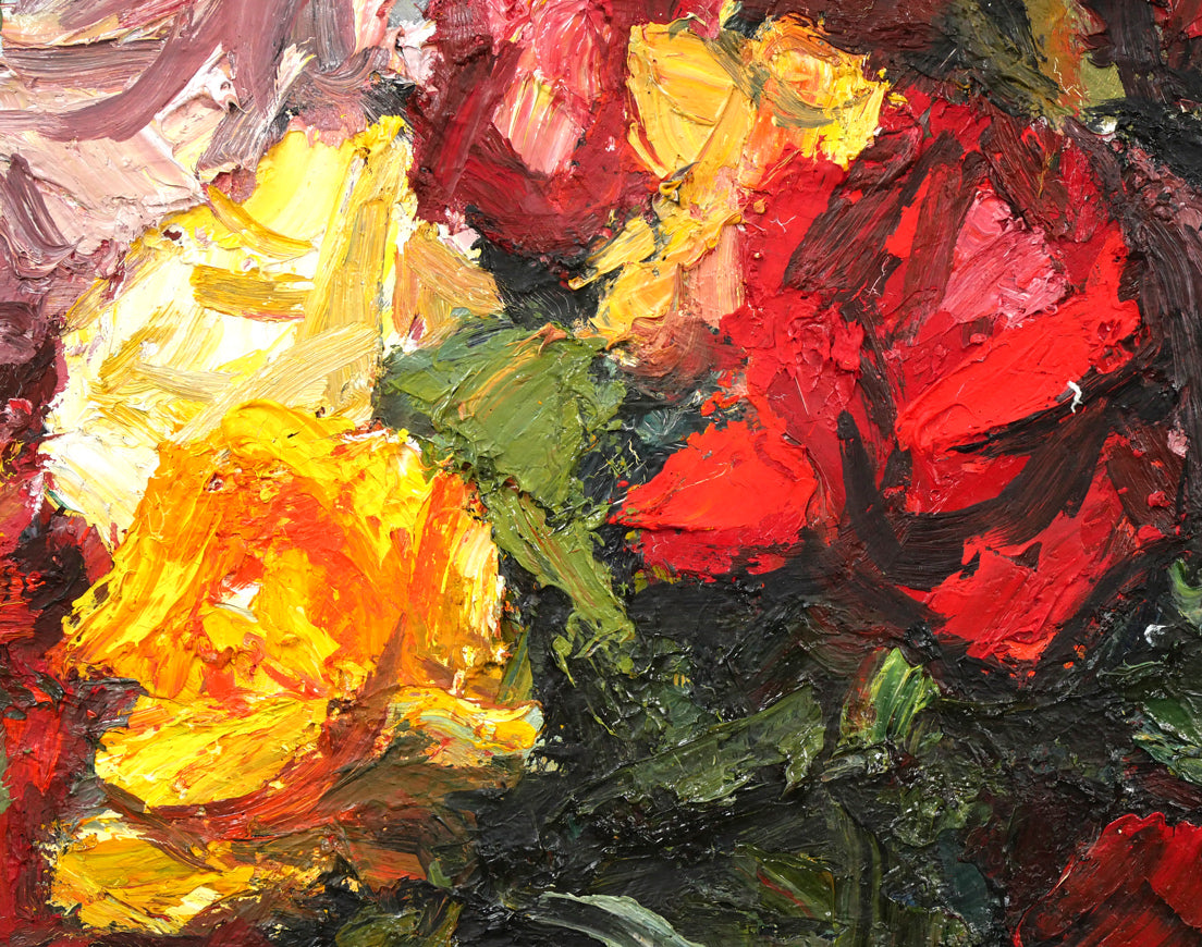 木村捷司「薔薇」油絵・F6号 拡大画像3