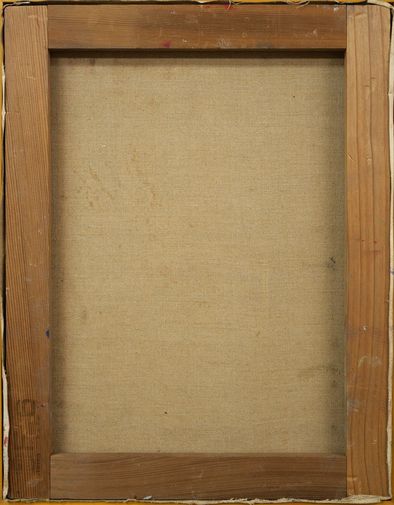 木村捷司「薔薇」油絵・F6号 キャンバス裏側画像