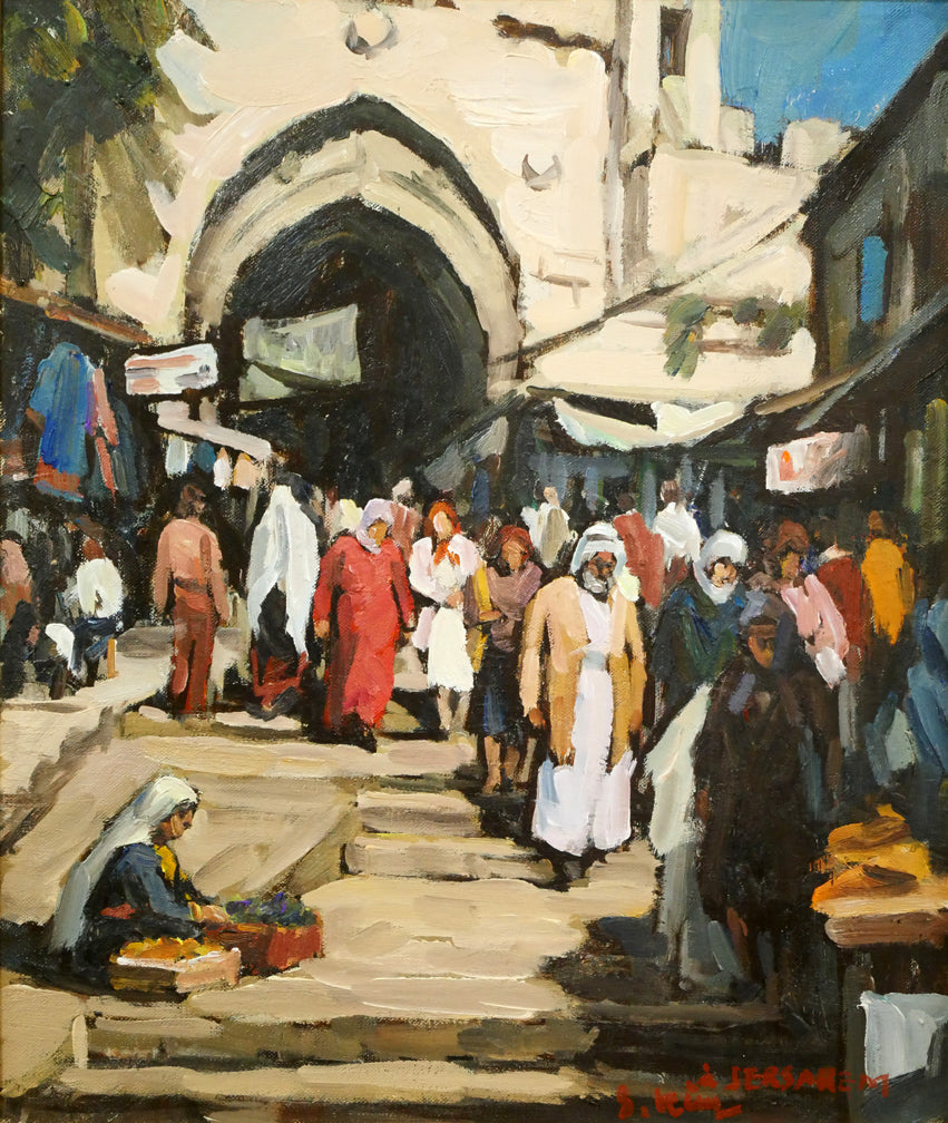 木村捷司「ダマスコ門(イスラエル)【画集掲載作品】」油絵・F8号 作品全体拡大画像