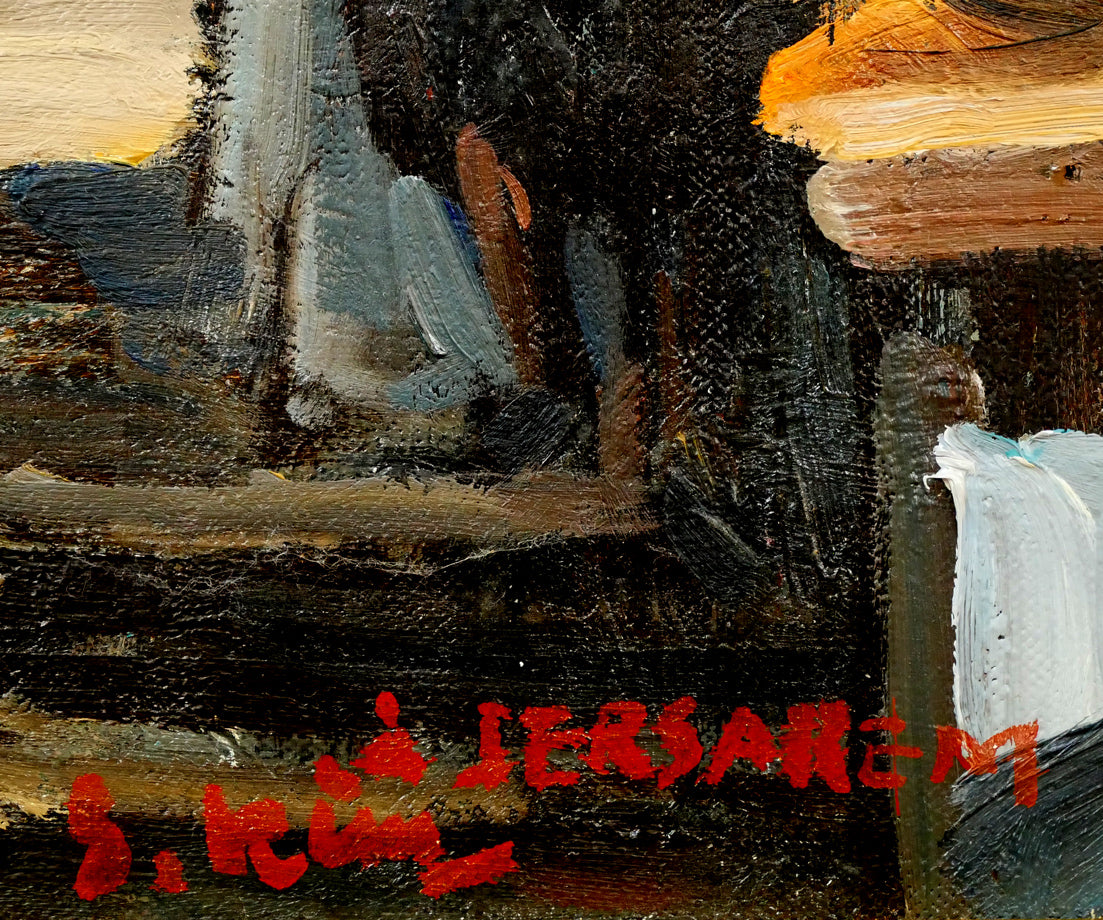 木村捷司「ダマスコ門(イスラエル)【画集掲載作品】」油絵・F8号 サイン拡大画像