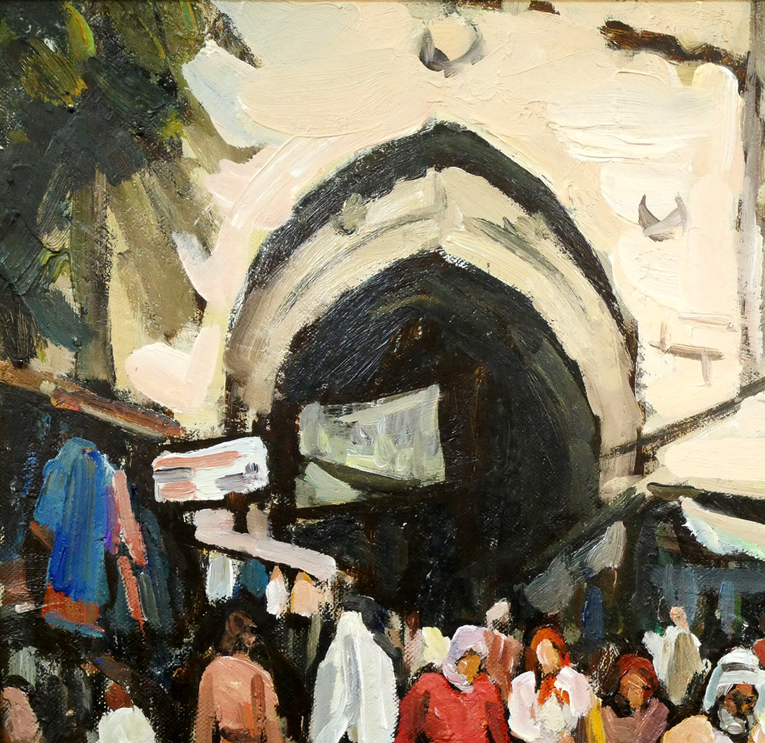 木村捷司「ダマスコ門(イスラエル)【画集掲載作品】」油絵・F8号 拡大画像1