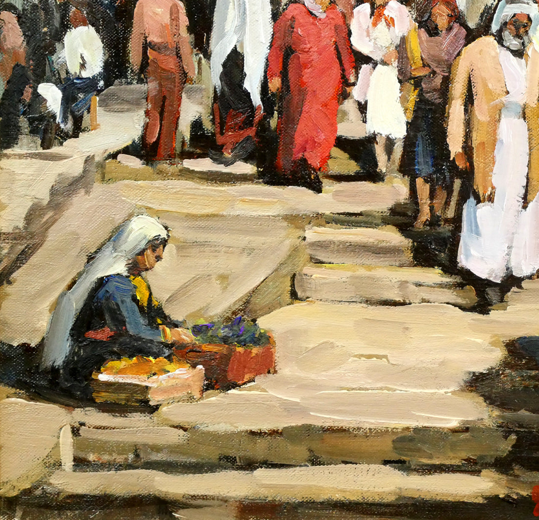 木村捷司「ダマスコ門(イスラエル)【画集掲載作品】」油絵・F8号 拡大画像3