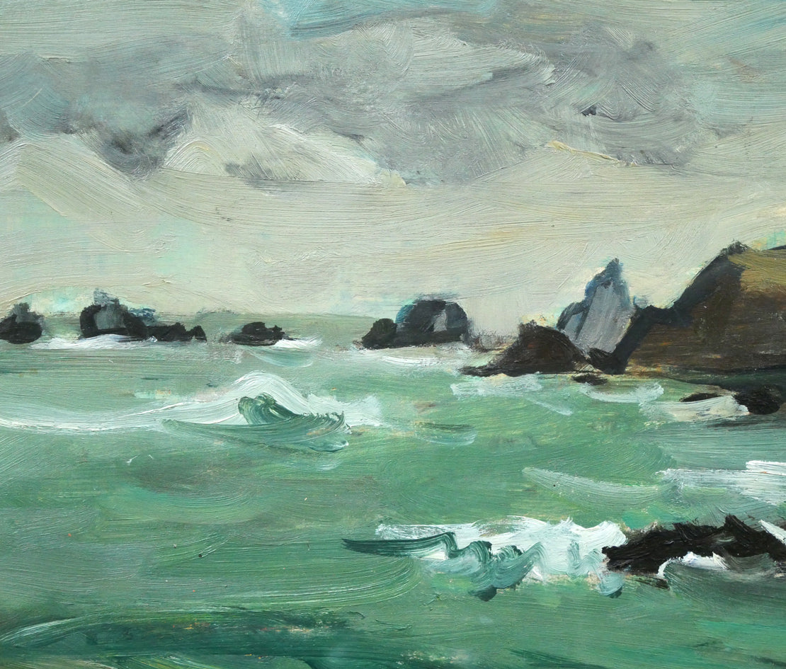 木村捷司「襟裳の海」油絵・F4号・1964年10月個展出品作 拡大画像1