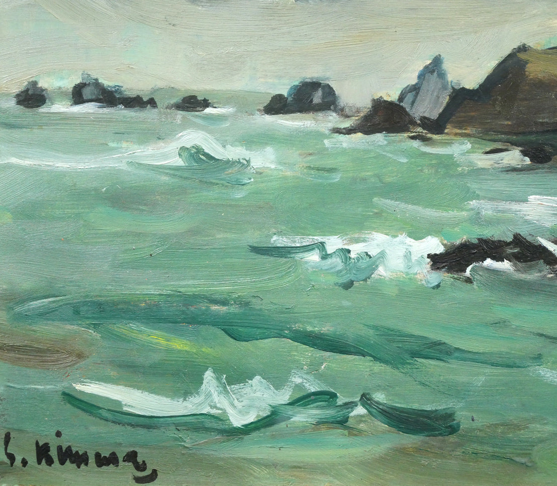 木村捷司「襟裳の海」油絵・F4号・1964年10月個展出品作 拡大画像3