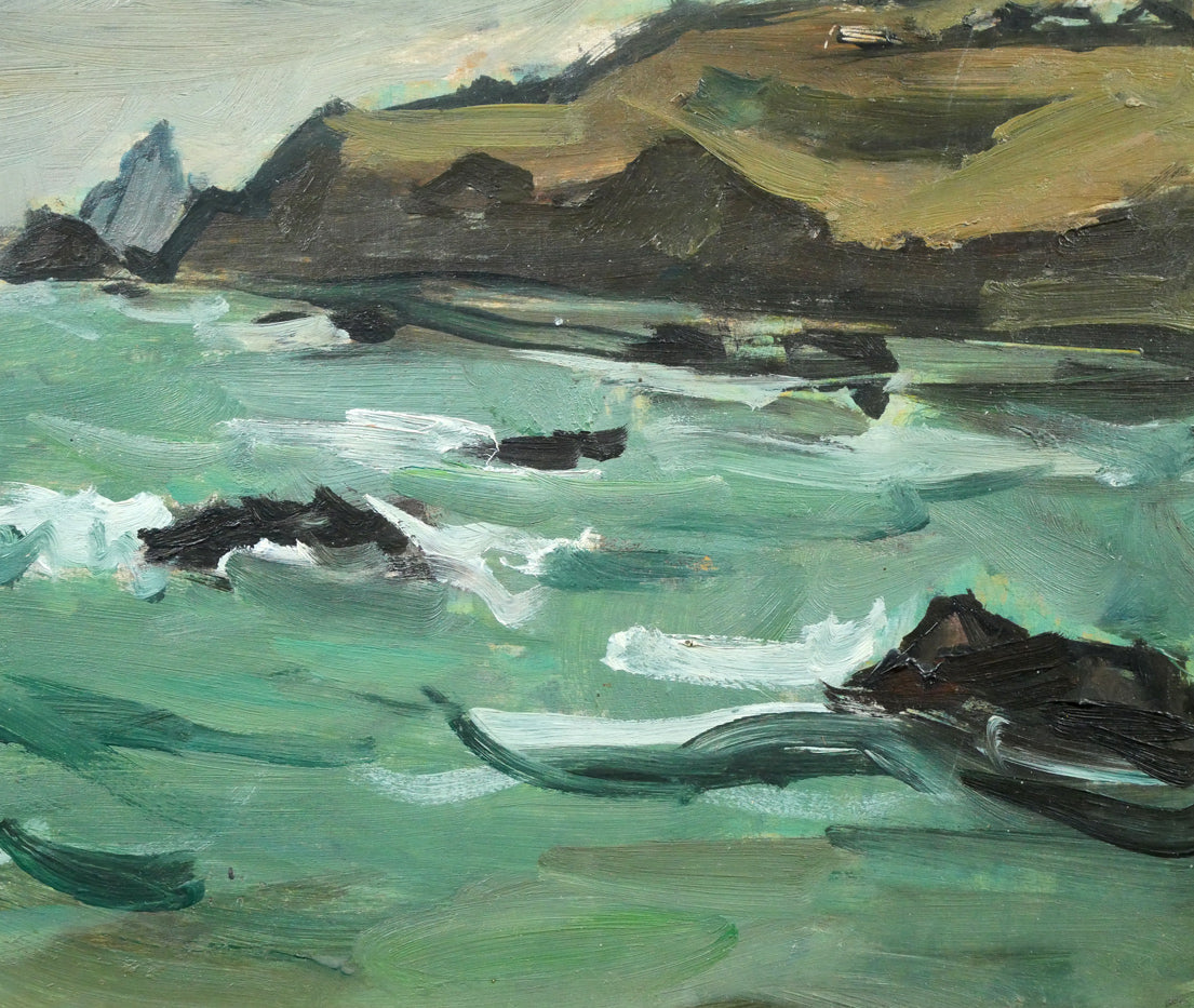 木村捷司「襟裳の海」油絵・F4号・1964年10月個展出品作 拡大画像4