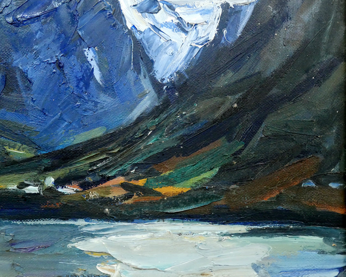 木村捷司「フィヨルドに湧く雲(ノルウェー)」油絵・P10号 拡大画像4