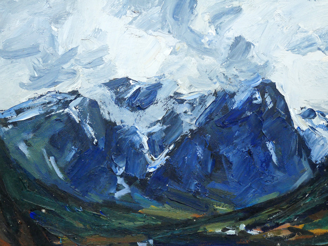 木村捷司「フィヨルドに湧く雲(ノルウェー)」油絵・P10号 拡大画像5