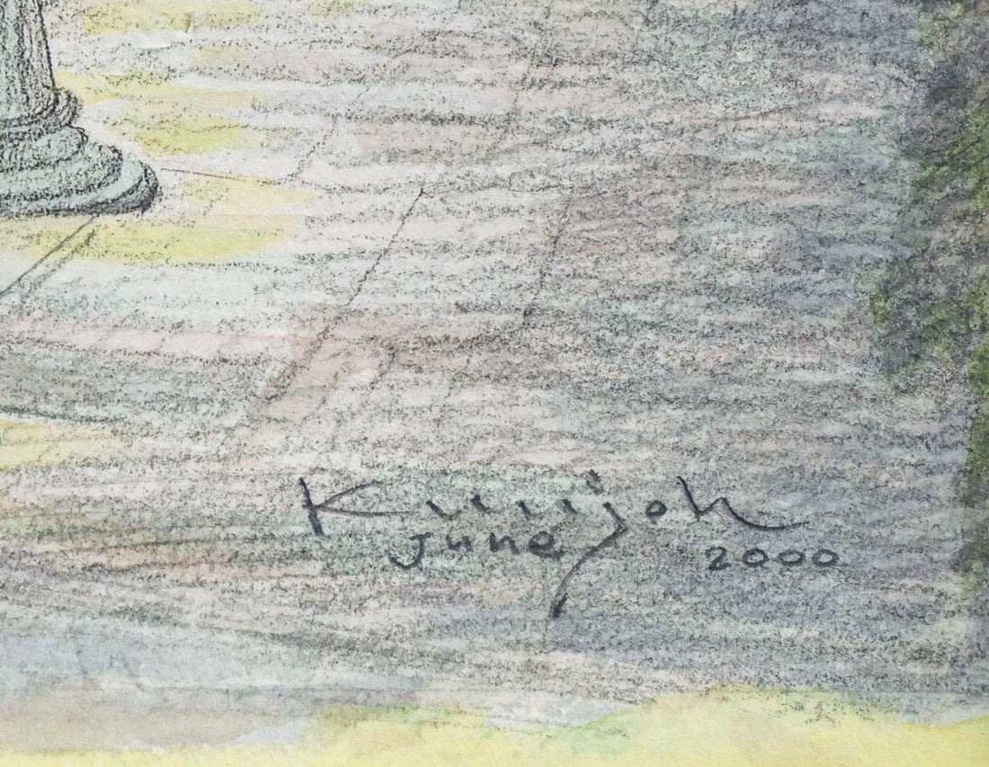 木村訓丈「春のきざし」パステル画・6号 サイン・年記(2000年作)