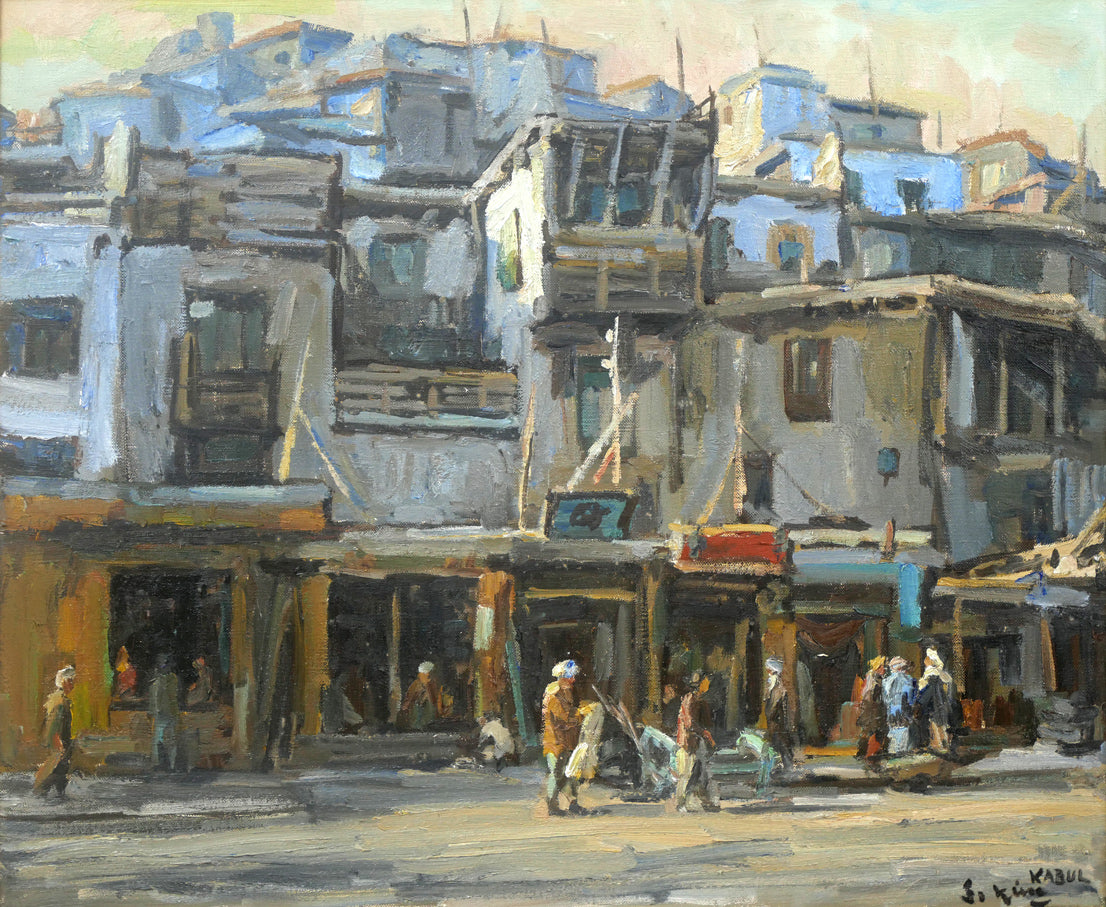 木村捷司「カーブル街景(アフガニスタン)【画集掲載作品】」油絵・F12号 作品全体拡大画像