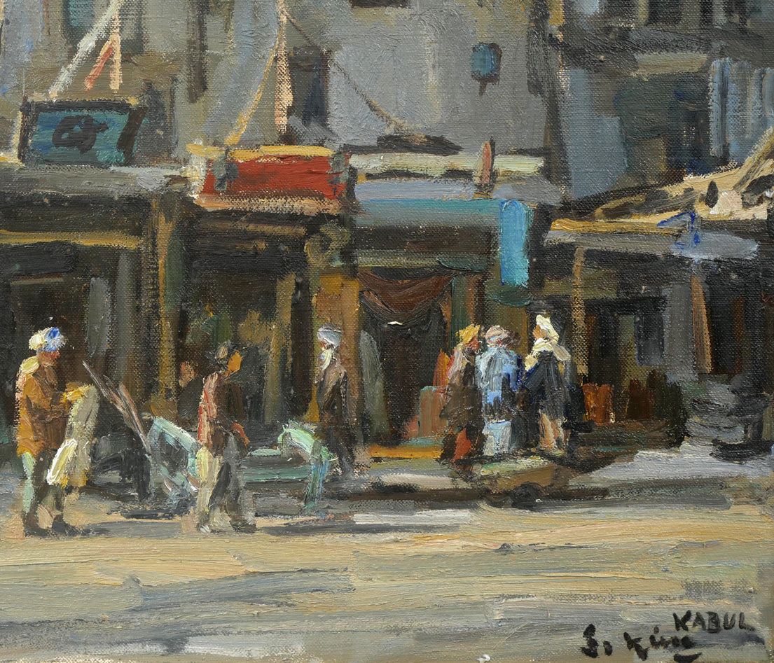 木村捷司「カーブル街景(アフガニスタン)【画集掲載作品】」油絵・F12号 拡大画像4