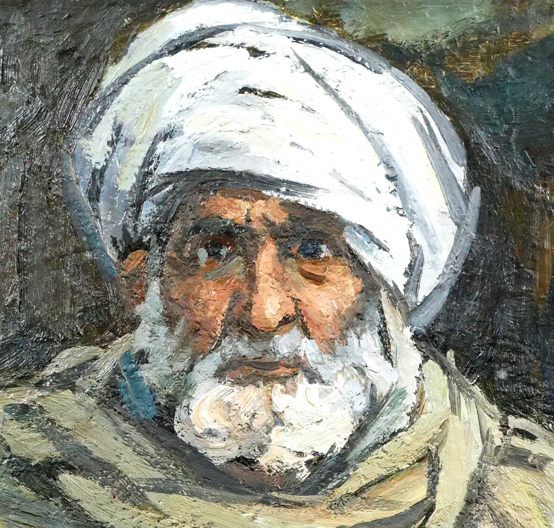 木村捷司「カンダハールの老人(アフガニスタン)【画集掲載作品】」油絵・F10号 拡大画像3