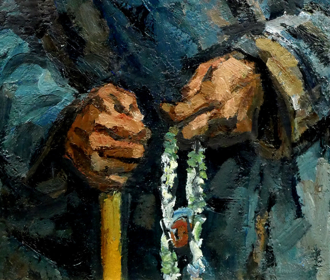 木村捷司「カンダハールの老人(アフガニスタン)【画集掲載作品】」油絵・F10号 拡大画像4