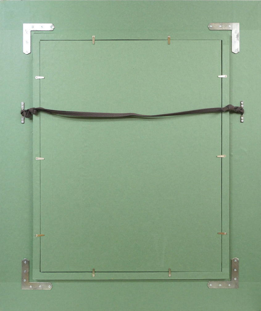 木村捷司「カンダハールの老人(アフガニスタン)【画集掲載作品】」油絵・F10号 額縁裏側画像