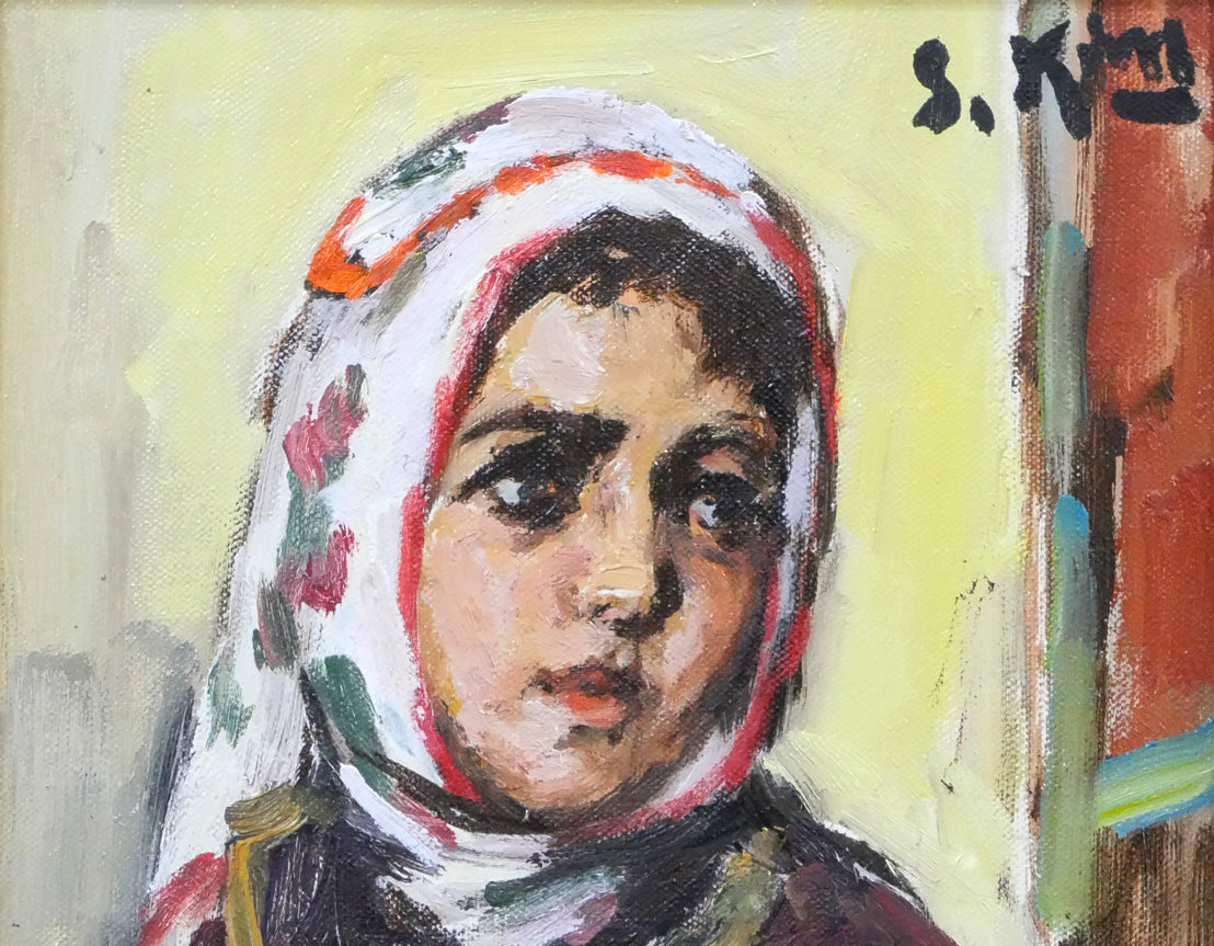 木村捷司「カッパドキアの少女(ユルギュップにて)」油絵・F2号 拡大画像1