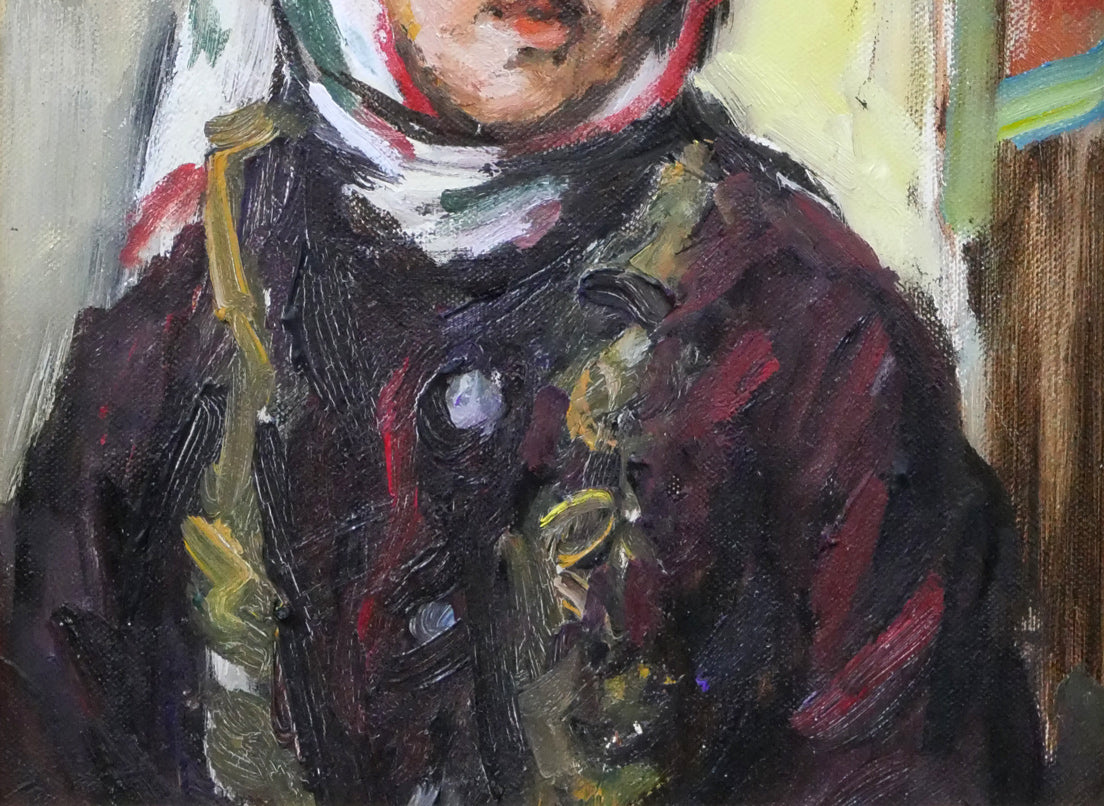 木村捷司「カッパドキアの少女(ユルギュップにて)」油絵・F2号 拡大画像2