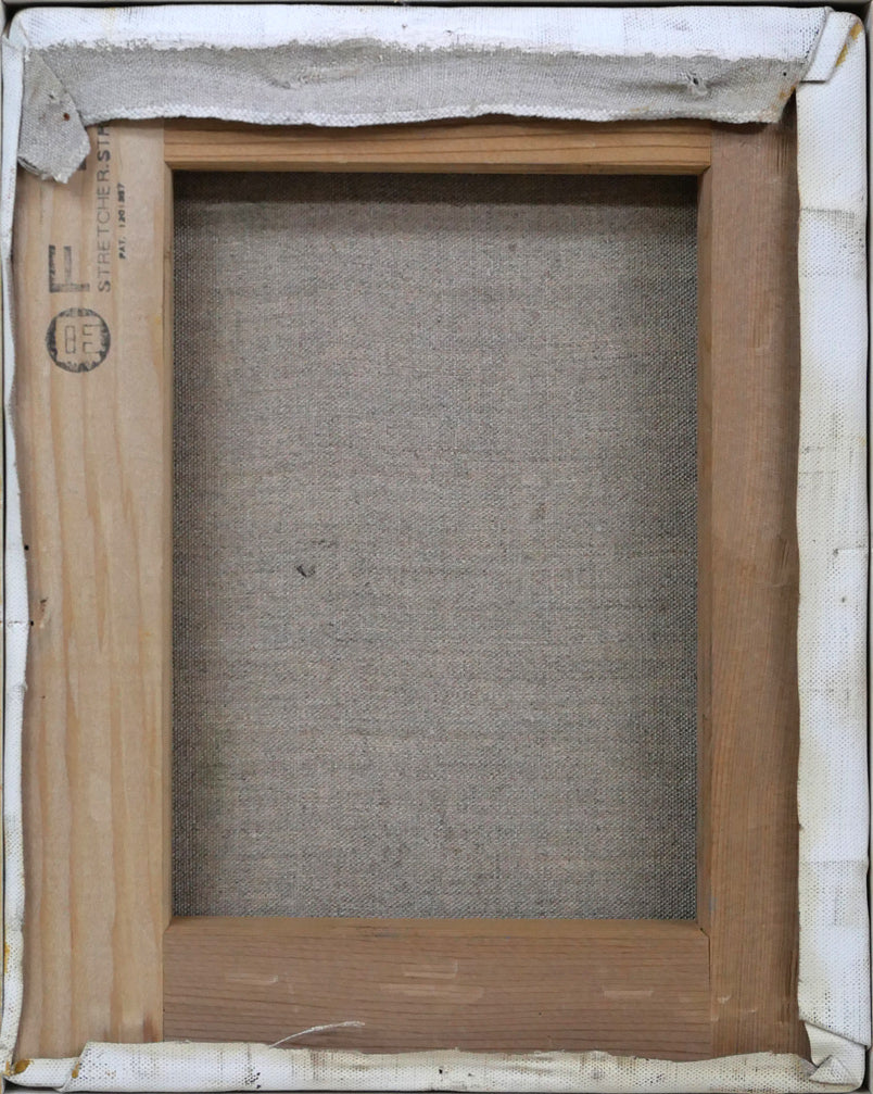 木村捷司「カッパドキアの少女(ユルギュップにて)」油絵・F2号 キャンバス裏側画像