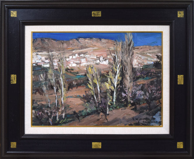 木村捷司「カッパドキアの村(トルコ)」油絵・P20号